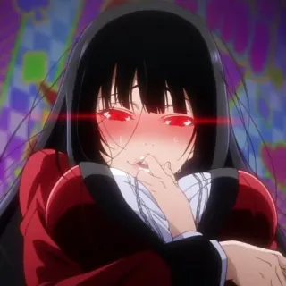 🥀 Yumeko Jabami Kakegurui Anime, Desenho animado, Kakegurui, Yumeko Jabami, Feminino, Olhos vermelhos, Adesivo telegram sticker