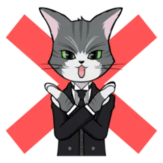 ❌ 고양이, 스티커, 애니메이션, 십자가, 아니요, 금지 telegram sticker