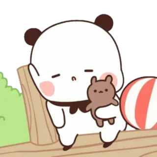 🧸 панда, милый, медведь, мультик, сонный, очаровательный, плюшевый telegram sticker