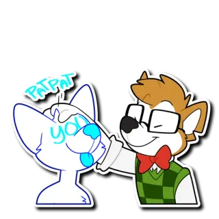 🤗 Pat pat you Furry, Mono, Acariciando, Afecto, Dibujos animados, Amigable telegram sticker