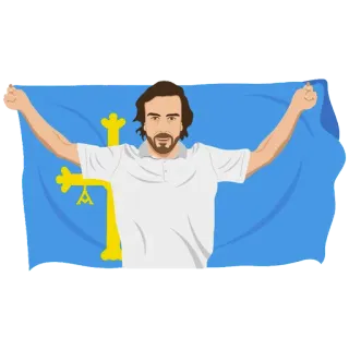 💙 Flagge, Asturien, Symbol, Mann telegram sticker