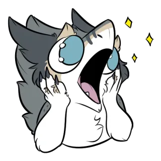 ✨ furry, shocked, excited, surprised, cute, eyes wide, sparkling telegram sticker