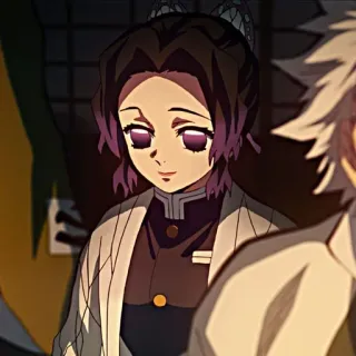 😕 Shinobu Kocho Demon Slayer 애니메이션, 귀멸의 칼날, 코쵸우 시노부, 캐릭터 telegram sticker