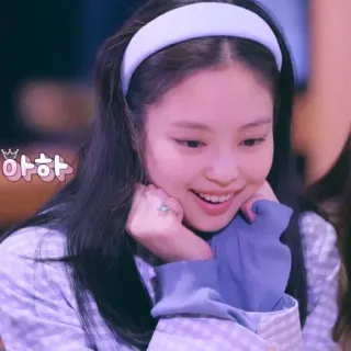 🎡 아하 femme, personne, coréenne, bandeau, portrait, sourire telegram sticker