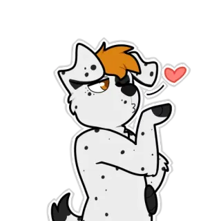 ❤ Фурри, Собака, Любовь, Сердце, Мультфильм, Стикер telegram sticker