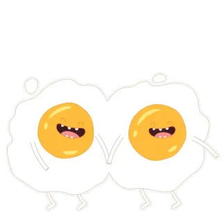 😁 ovos, desenho animado, comida, café da manhã, fofo, sorrindo, animado telegram sticker