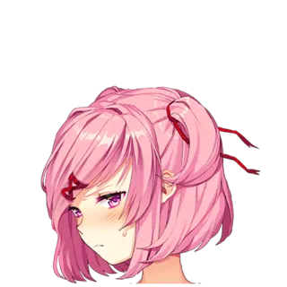 😳 Natsuki Doki Doki Literature Club! anime, manga, cute, pink hair, tsundere telegram sticker