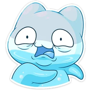 ⭐ cartoon, sticker, cute, expression, blue, funny telegram sticker