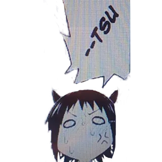 💢 -TSU Anime, Mangá, Fofo, Bravo, Desenho animado, Personagem telegram sticker