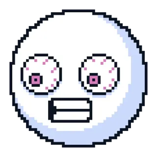 👀 pixel art, emoji, surprised, face, expression telegram sticker