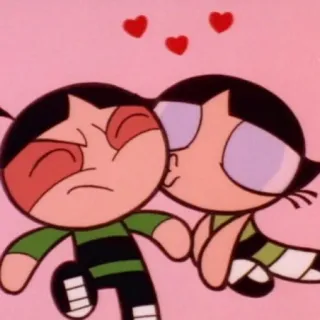 👩‍❤️‍💋‍👨 Boomer Powerpuff Girls Cartoni animati, Personaggi, Amore, Bacio telegram sticker