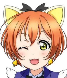 😉 Anime, Garota, Kawaii, Fofo, Orelhas de gato, Piscadela whatsapp sticker