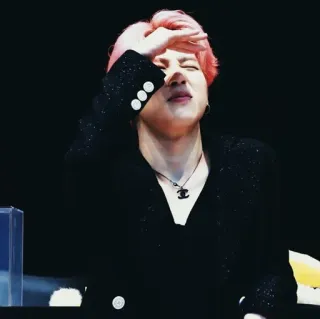 🇾🇹 Jimin K-pop, BTS, cantante, pelo rosa, artista, ídolo whatsapp sticker