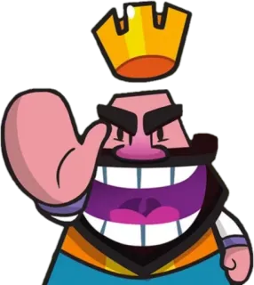 🖐 clash royale, king, crown, video game, mobile game telegram sticker