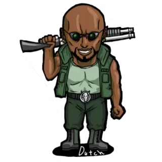 😎 Dutch ตัวละคร, ปืน, ปืนลูกซอง, อาวุธ, ทหาร, ทหาร telegram sticker