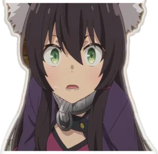 😵 anime, girl, surprised, collar, ears telegram sticker