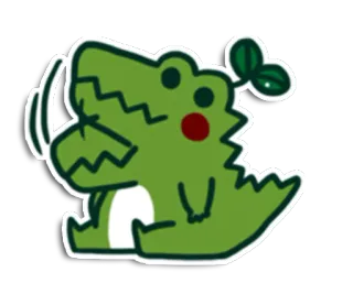🐊 crocodile, dessin animé, mignon, animal, vert telegram sticker