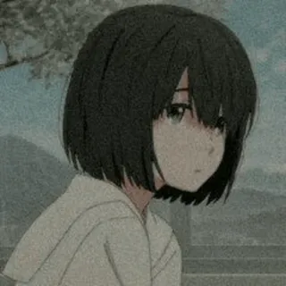 🖤 dziewczyna anime, smutny, zamyślony, anime, dziewczyna, manga, ilustracja telegram sticker