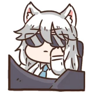 ⭐️ Аниме, Волк, Фурри, Солнцезащитные очки, Милый telegram sticker
