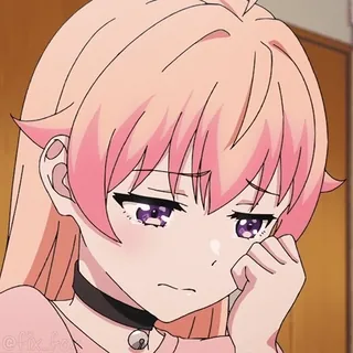 😢 Anime, Garota, Triste, Chorando, Desenho animado, Ilustração telegram sticker