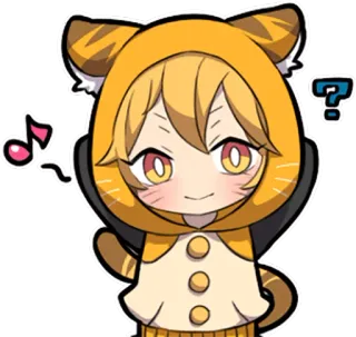 🎶 애니메이션, 귀여운, 고양이, 캐릭터, 치비, 카와이, 호랑이 telegram sticker