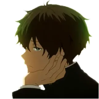 ⁉ Anime, Chłopak, Uczeń, Mundur, Smutny, Zamyślony, Nastolatek telegram sticker