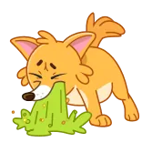 🤮 หมา, การ์ตูน, สัตว์, เศร้า, ลูกหมา, สัตว์เลี้ยง whatsapp sticker