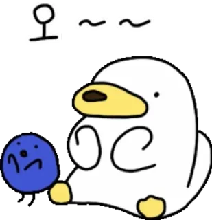 👏 오~~~~ kaczka, zwierzę, słodkie, kreskówka telegram sticker
