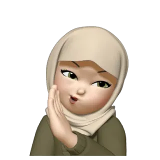 💿 Hidżab, Muzułmanin, Kobieta, Kreskówka, Islamski, Emoji telegram sticker