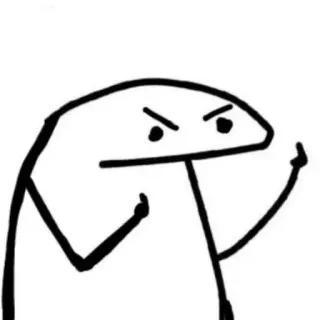 🙄 middle finger, stick figure, anger, cartoon, rude telegram sticker