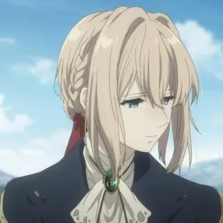 😕 Violet Evergarden Anime, Violet Evergarden, Personaggio, Ragazza, Animazione telegram sticker