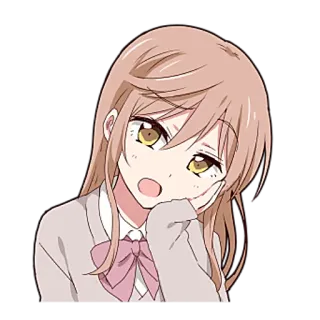 😕 anime girl, cartoon, cute, school uniform, manga, girl telegram sticker
