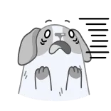 😦 개, 무서워, 불안, 동물, 만화 telegram sticker