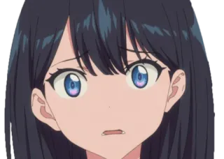 😨 Anime, Mädchen, besorgt, geschockt, betroffen, Charakter, Gesichtsausdruck telegram sticker