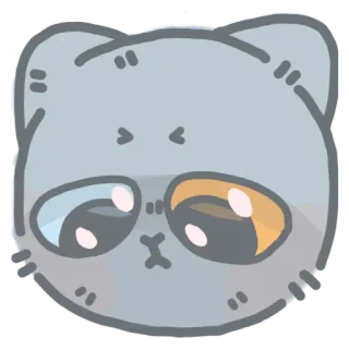 😕 кот, животное, стикер, мультфильм, милый whatsapp sticker