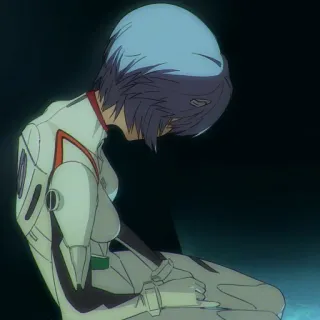 📓 Rei Ayanami Neon Genesis Evangelion Anime, Rei Ayanami, Evangelion, Traurig, Mädchen, Charakter whatsapp sticker