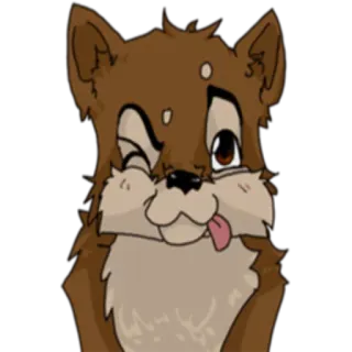 😜 pies, zwierzę, kreskówka, słodki, naklejka telegram sticker