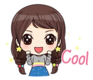 ✊ Cool Desenho animado, Menina, Fofo, Legal, Anime telegram sticker