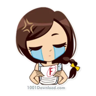 😭 F sad, grade, fail, crying, disappointed, sticker, cartoon telegram sticker