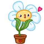 😘 цветок, эмодзи, растение, милый, любовь whatsapp sticker