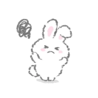 😡 กระต่าย, น่ารัก, สติกเกอร์, โกรธ, หงุดหงิด, ปุย telegram sticker
