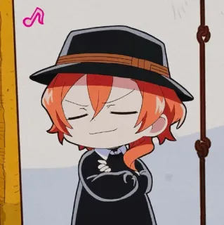 🍷 Chuuya Nakahara Bungo Stray Dogs Anime, Chibi, Charakter, Manga whatsapp sticker