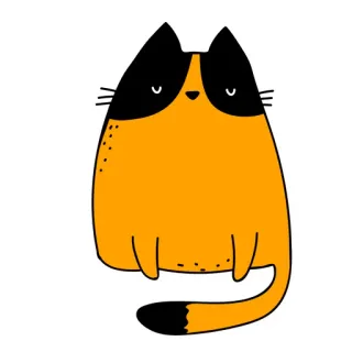 😮 Katze, Tier, Aufkleber, Cartoon, Orange, Schwarz, Süß telegram sticker