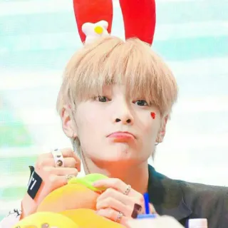 🐰 kpop, idol, süß, herz, hasenohren, selfie, porträt whatsapp sticker