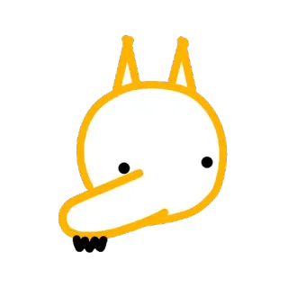 😗 raposa, desenho animado, animal, engraçado, simples, desenho, fofo telegram sticker