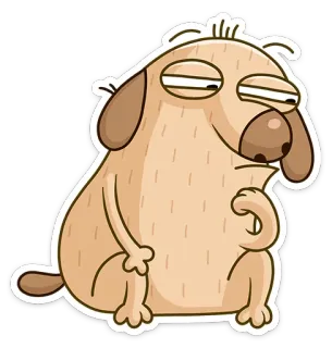 🤔 dog, cartoon, funny, animal, cute, sticker telegram sticker