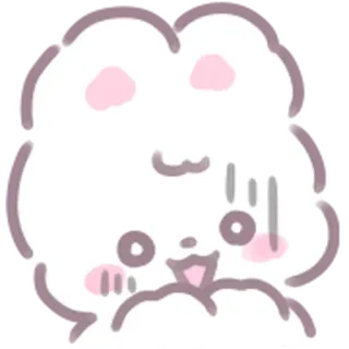 🤯 süß, kawaii, Hase, weiß, Tier, Aufkleber telegram sticker