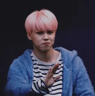 ☁️ pessoa, coreano, cabelo rosa, celebridade, gesto de mão telegram sticker