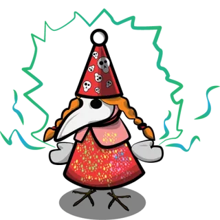😜 médecin de peste, oiseau, crâne, masque, festif, dessin animé telegram sticker