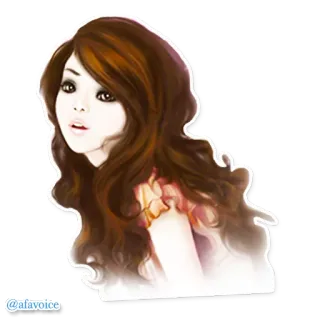👩 @afavoice portret, kobieta, brunetka, moda, ilustracja, dziewczyna telegram sticker